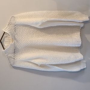 Hand knit off white sweater